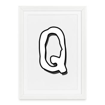 Q lettre cadeau d’Halloween - Affiche encadrée (27 × 37 cm) - blanc - Devant