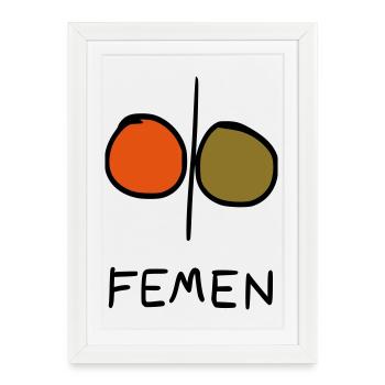 Symbole Femen - Affiche encadrée (27 × 37 cm) - blanc - Devant