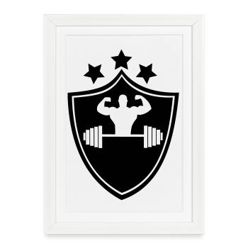 bodybuilder, bodybuilding, fitness, workout, beast - Framed poster (27 × 37 cm) - white - Front