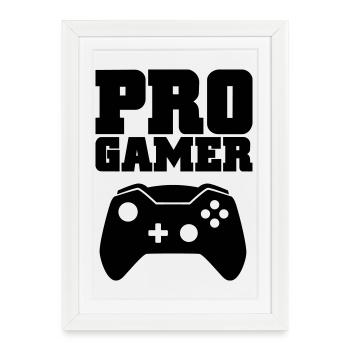 pro gamer - Framed poster (27 × 37 cm) - white - Front