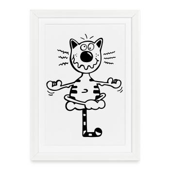 Fitness Chat - Affiche encadrée (27 × 37 cm) - blanc - Devant