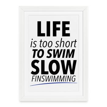 Fine swimming - Framed poster (27 × 37 cm) - white - Front
