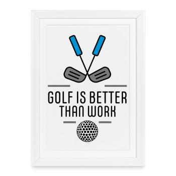 Le golf - Affiche encadrée (27 × 37 cm) - blanc - Devant