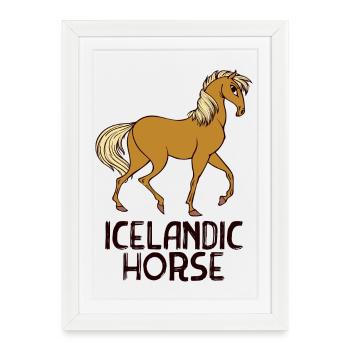 Chevaux islandais Cheval Idiot Chevaux islandais Dicton - Affiche encadrée (27 × 37 cm) - blanc - Devant