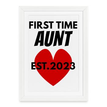 Tante pour la première fois - Tante 2023 - Affiche encadrée (27 × 37 cm) - blanc - Devant