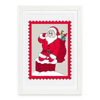 Noël père, Noël, papa Noël - Affiche encadrée (27 × 37 cm) - blanc - Devant