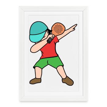 Padel Racket Padel Player Tennis Serve - Framed poster (27 × 37 cm) - white - Front