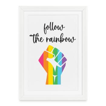 LGBT Pride Month - Follow The Rainbow - Framed poster (27 × 37 cm) - white - Front
