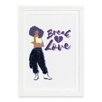 break love - Affiche encadrée (27 × 37 cm) - blanc - Devant