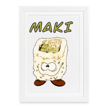 Maki style - Affiche encadrée (27 × 37 cm) - blanc - Devant