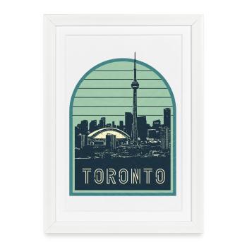 Toronto Skyline Arc Vintage Badge - Framed poster (27 × 37 cm) - white - Front