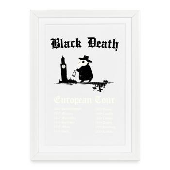 Black Death European Tour - Framed poster (27 × 37 cm) - white - Front