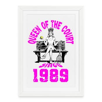 Maillot de tennis anniversaire femme anniversaire 1989 - Affiche encadrée (27 × 37 cm) - blanc - Devant