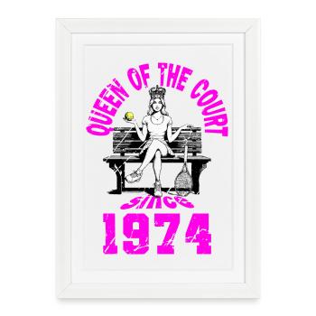 Chemise de tennis anniversaire femme anniversaire 1974 - Affiche encadrée (27 × 37 cm) - blanc - Devant