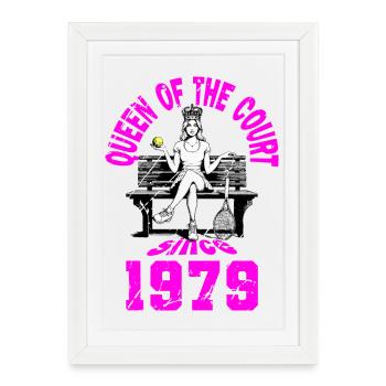 Tennis Shirt Women's Birthday Anniversary 1979 - Framed poster (27 × 37 cm) - white - Front