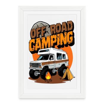 Off-road camping - Framed poster (27 × 37 cm) - white - Front