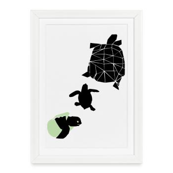 Tortue - Affiche encadrée (27 × 37 cm) - blanc - Devant