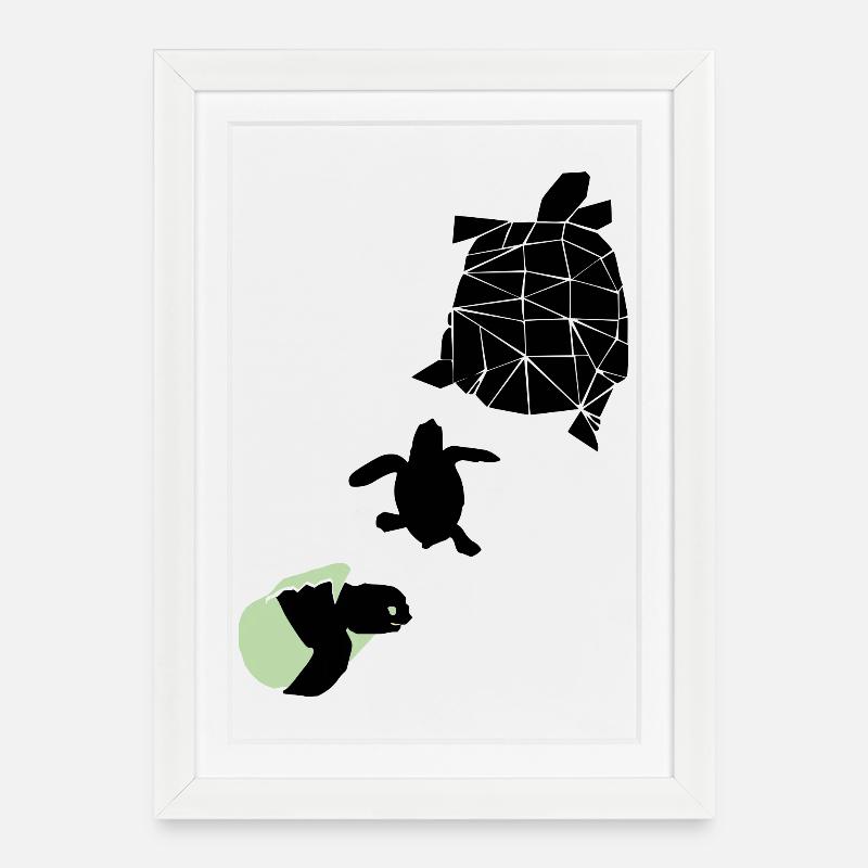 Tortue - Affiche encadrée (27 × 37 cm) - blanc