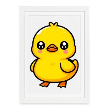 Caneton Canard Canard Canard - Affiche encadrée (27 × 37 cm) - blanc - Devant