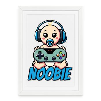 Baby Noobie / Newbie Boy - Birth Gift - Framed poster (27 × 37 cm) - white - Front
