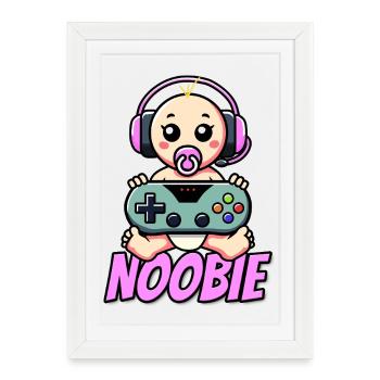 Baby Noobie / Newbie Girl - Birth Gift - Framed poster (27 × 37 cm) - white - Front