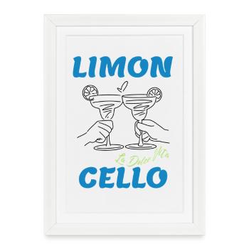 Limoncello – Design « La Dolce Vita » - Affiche encadrée (27 × 37 cm) - blanc - Devant
