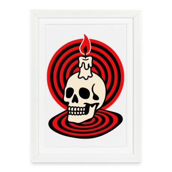 Crâne Hypno - Affiche encadrée (27 × 37 cm) - blanc - Devant