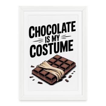 Le chocolat, c’est mon costume - Affiche encadrée (27 × 37 cm) - blanc - Devant