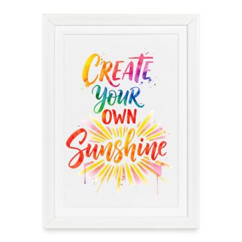 Vibrant Sunburst Create Your Sunshine - Framed poster (27 × 37 cm) - white - Front