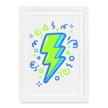 Energy Ray with Neon Colors - Framed poster (27 × 37 cm) - white - Front