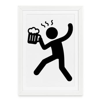 Drinking Symbol Beer - Framed poster (27 × 37 cm) - white - Front
