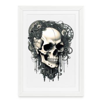 Skull - Framed poster (27 × 37 cm) - white - Front