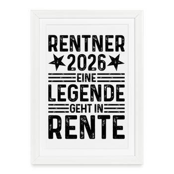 Retraités 2026 - Une légende prend sa retraite - Affiche encadrée (27 × 37 cm) - blanc - Devant