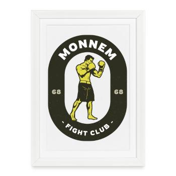 Mannheim Boxing Club Emblème de Boxe Vintage 68 - Affiche encadrée (27 × 37 cm) - blanc - Devant