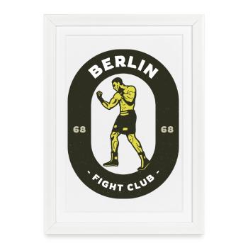 Berlin Fight Club Logo - Affiche encadrée (27 × 37 cm) - blanc - Devant