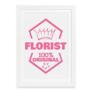 Work Florist - Framed poster (27 × 37 cm) - white - Front