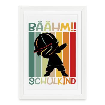 Écolier coloré 2026 Temps d’école Retour à l’école - Affiche encadrée (27 × 37 cm) - blanc - Devant