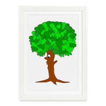 Drôle d’arbre - Affiche encadrée (27 × 37 cm) - blanc - Devant