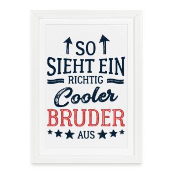 This is what a cool brother looks like Best Brother - Framed poster (27 × 37 cm) - white - Front