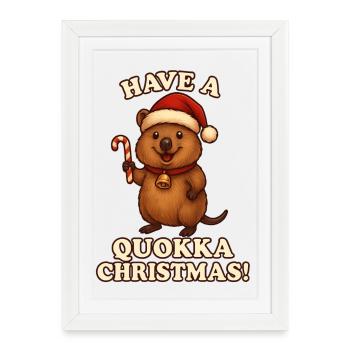 Passez un Noël Quokka - Affiche encadrée (27 × 37 cm) - blanc - Devant