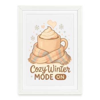 Cozy Winter Fashion – Cozy Winter Cocoa Design - Framed poster (27 × 37 cm) - white - Front