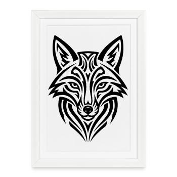 Renard intelligent – un design animalier élégant - Affiche encadrée (27 × 37 cm) - blanc - Devant
