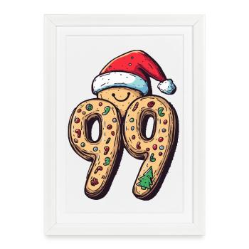 99 Number Biscuit Christmas - Framed poster (27 × 37 cm) - white - Front