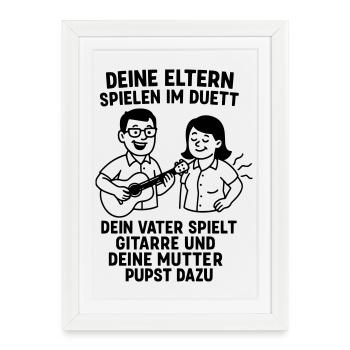 Musique des parents en duo - Affiche encadrée (27 × 37 cm) - blanc - Devant