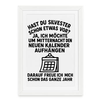 silvester kalender witz - Gerahmtes Poster (27 × 37 cm) - Weiß - Vorne