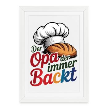 The grandpa who always bakes - Framed poster (27 × 37 cm) - white - Front