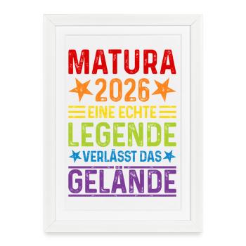 Matura 2026 : La véritable légende quitte le site - Affiche encadrée (27 × 37 cm) - blanc - Devant