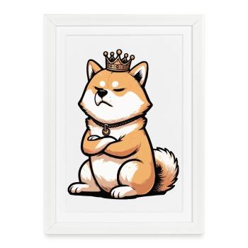 Shiba Inu Shiba propriétaire Shiba lover Shiba inus - Affiche encadrée (27 × 37 cm) - blanc - Devant