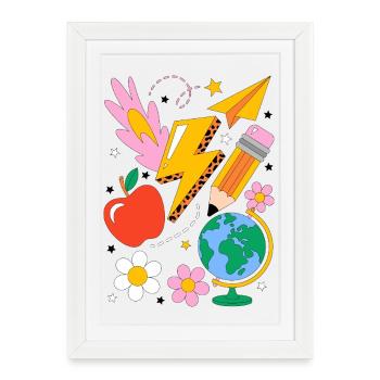 School enrollment - Framed poster (27 × 37 cm) - white - Front