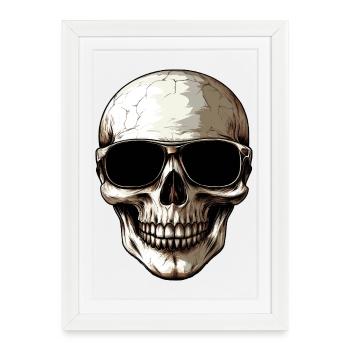 Skull Style / Heavy Metal - Affiche encadrée (27 × 37 cm) - blanc - Devant